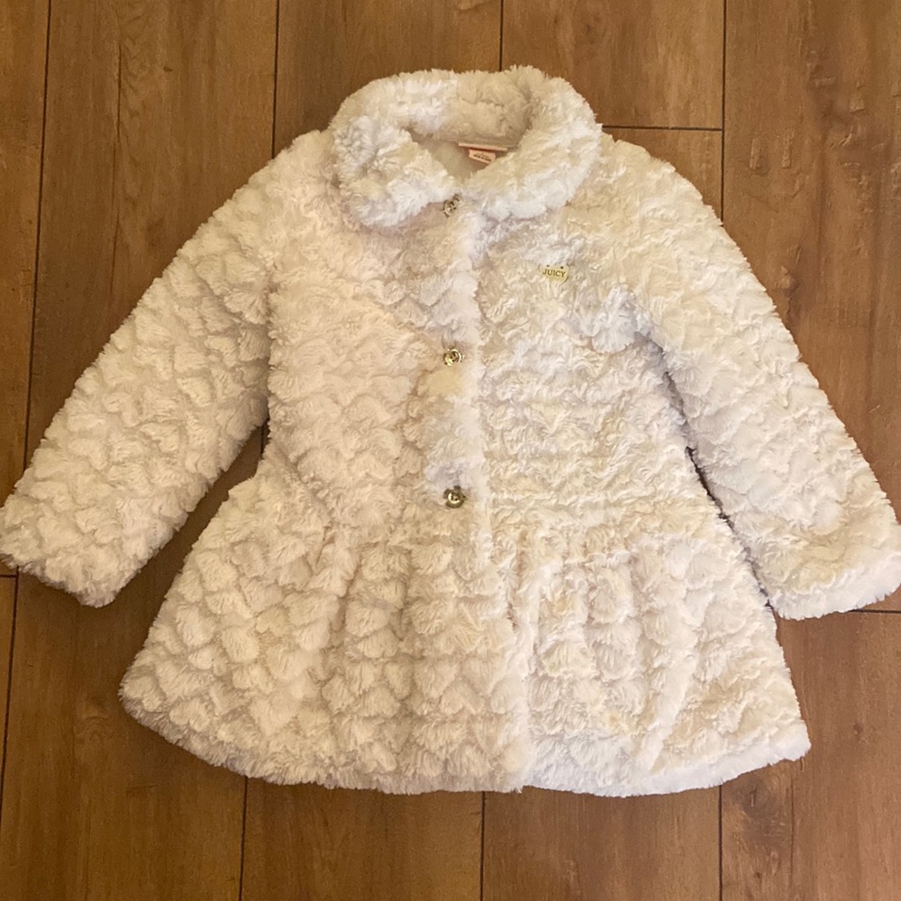 Juicy Couture Soft Fluffy Peplum Coat Size 6